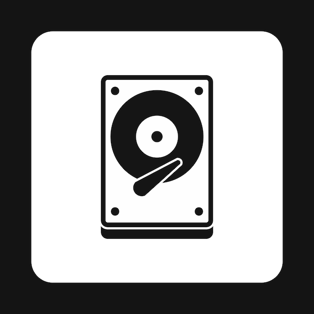 Icono de CD rom en estilo simple aislado en fondo blanco Ilustración vectorial de símbolos de computadora