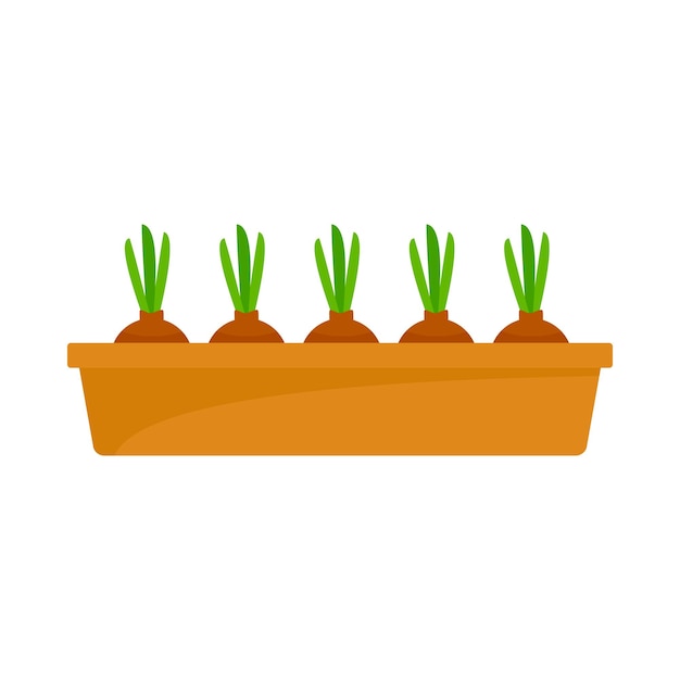 Icono de cebolla en una olla molida Ilustración plana de cebolla in una olla molada Icono vectorial para diseño web
