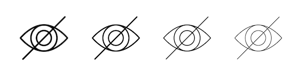 Ícono de ceguera Signo ilustrativo plano