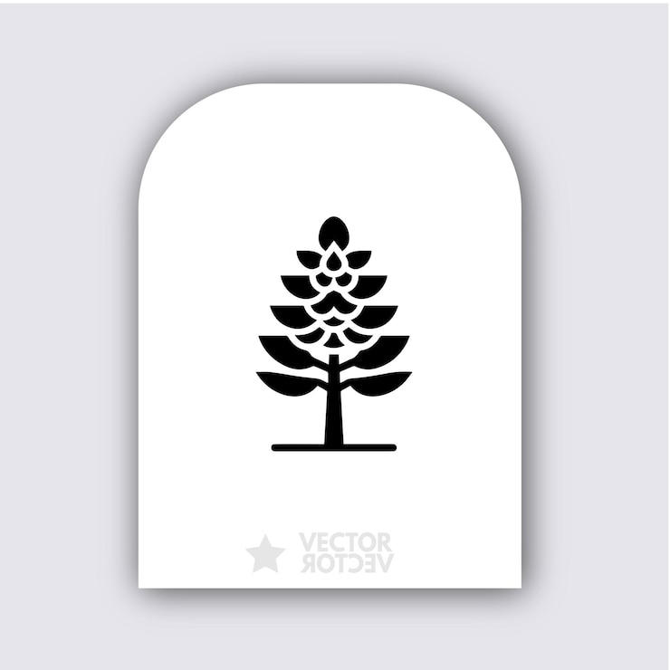 Vector icono de la celebración del árbol de pino