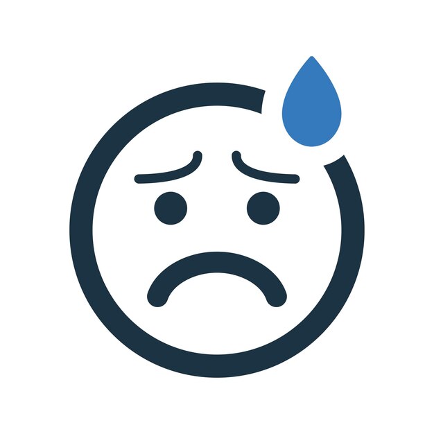 Icono de ceño fruncido Diseño vectorial editable simple aislado en un fondo blanco