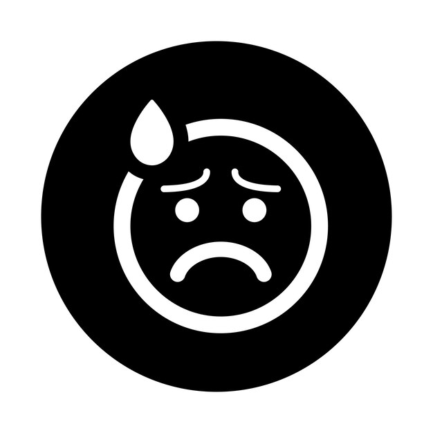 Ícono de ceño fruncido Gráficos vectoriales negros