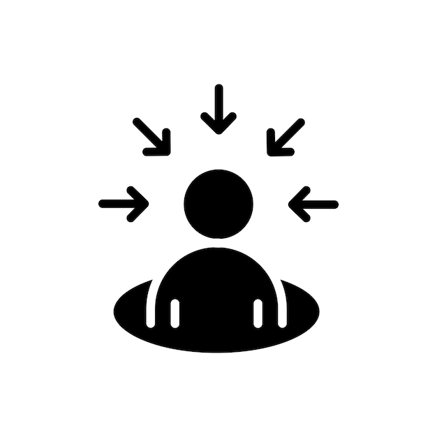 El icono centrado en el consumidor establece el enfoque del cliente el enfoque del vector del símbolo del cliente el primer signo