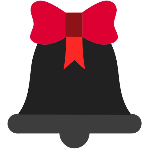 icono centrado en el fondo blanco de la campana de Navidad