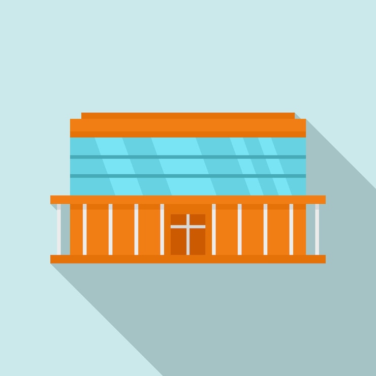 Vector ícono central del centro comercial ilustración plana del ícono vectorial del centro comercial para el diseño web