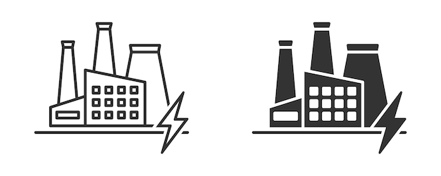 Ícono de la central eléctrica Ilustración vectorial