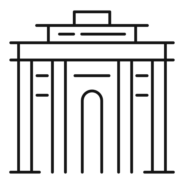 Icono del centro de exposiciones Icono de vector del centro de exposiciones de esquema para diseño web aislado sobre fondo blanco