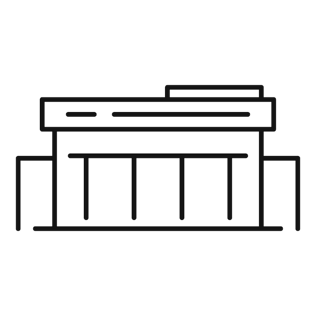 Icono del centro de exposiciones minoristas Contorno del icono vectorial del centro de exposiciones minoristas para diseño web aislado en fondo blanco