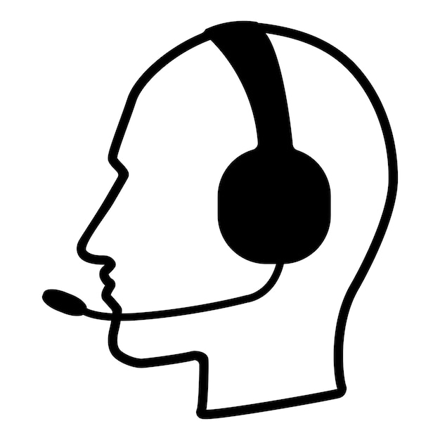 Icono del centro de llamadas Ayuda Soporte y ilustración del vector de contacto