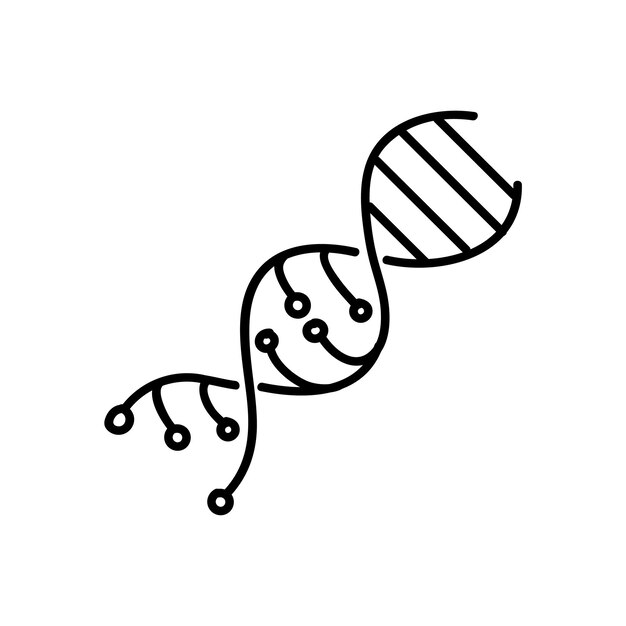 Icono de cepas de adn modificadas artificialmente ilustración vectorial dibujada a mano