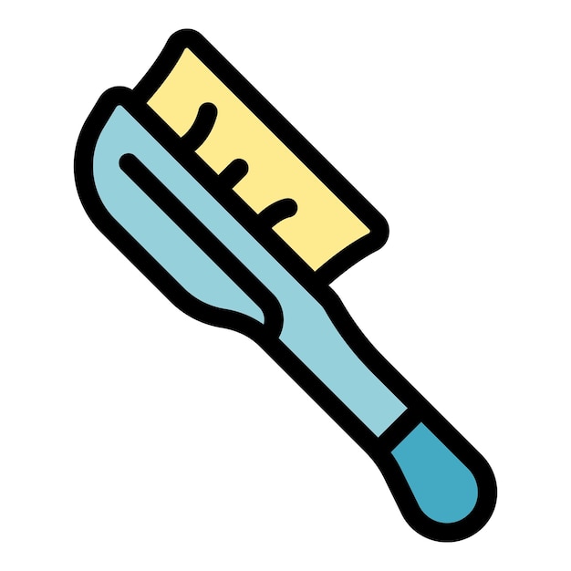Icono del cepillo de baño Contorno del cepillo del baño Icono vectorial color plano aislado