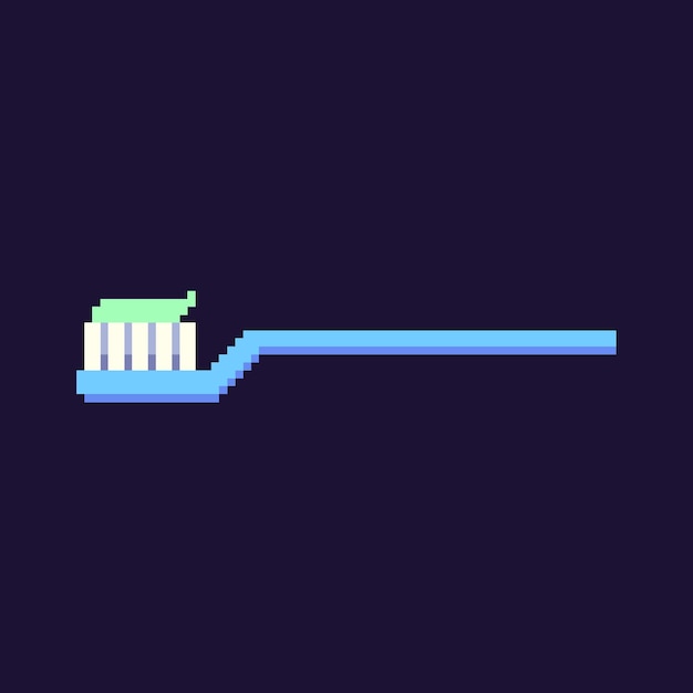 icono del cepillo de dientes de arte de píxeles