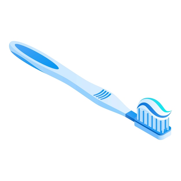 Vector icono de cepillo de dientes isométrico de icono de vector de cepillo de dientes para diseño web aislado sobre fondo blanco