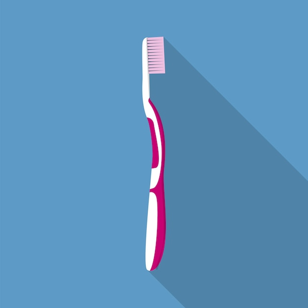 Icono de cepillo de dientes de plástico Ilustración plana de icono de vector de cepillo de dientes de plástico para diseño web
