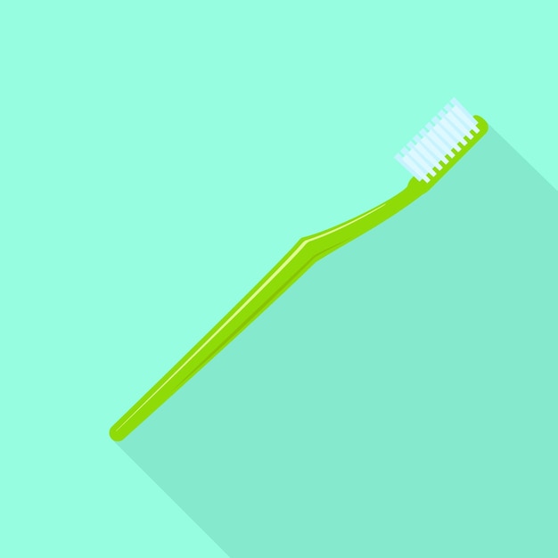 Icono de cepillo de dientes verde Ilustración plana del icono de vector de cepillo de dientes verde para diseño web