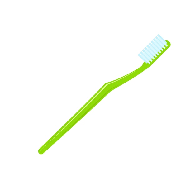 Vector icono de cepillo de dientes verde ilustración plana del icono de vector de cepillo de dientes verde para diseño web