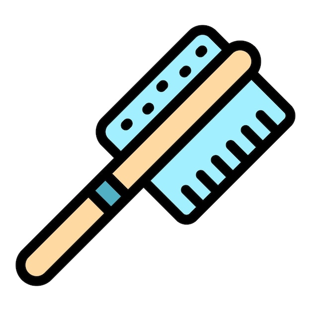 El icono del cepillo de pies El contorno de los pies El pincel del icono del vector El color es plano y aislado