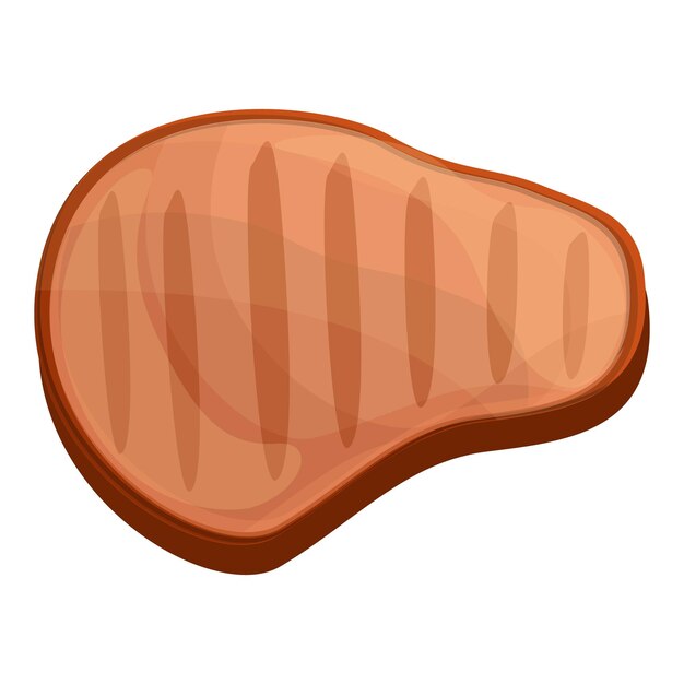 Icono de cerdo a la parrilla caricatura y plano de icono de vector de cerdo a la parrilla para diseño web aislado sobre fondo blanco