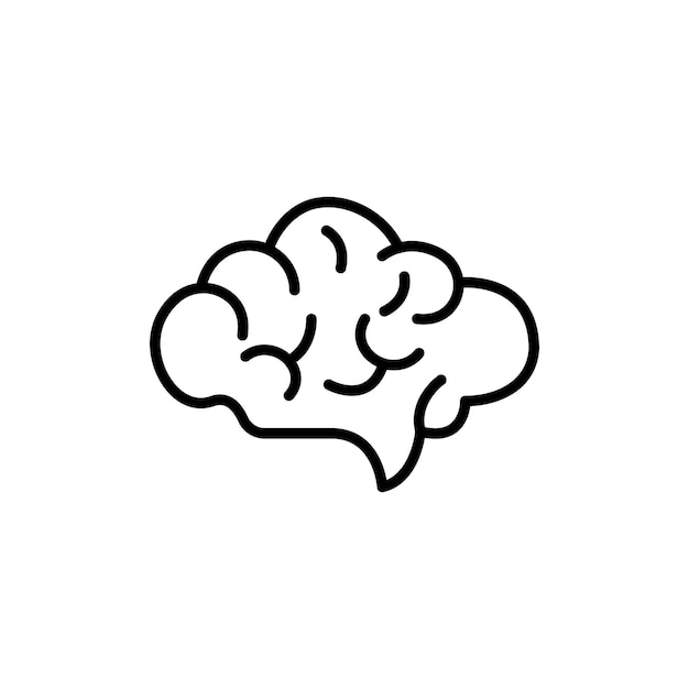 Icono de cerebro aislado sobre fondo blanco.
