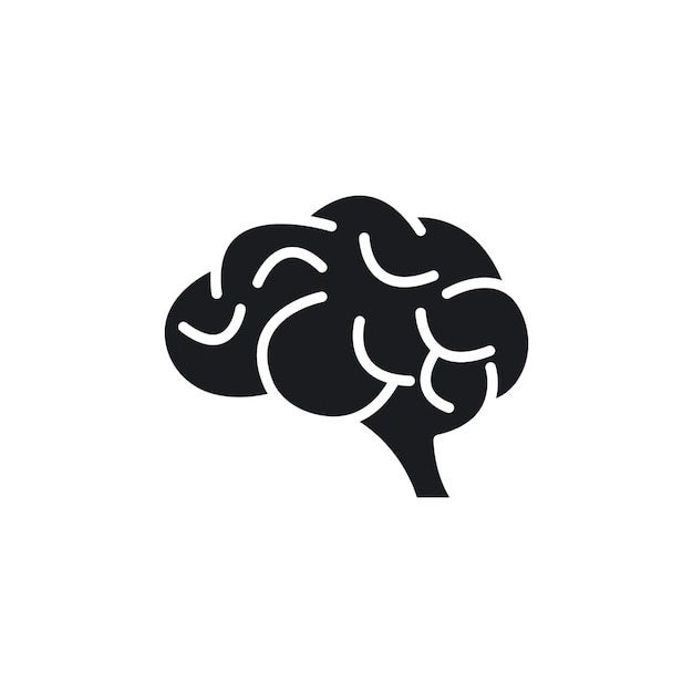 Icono de cerebro aislado sobre fondo blanco.