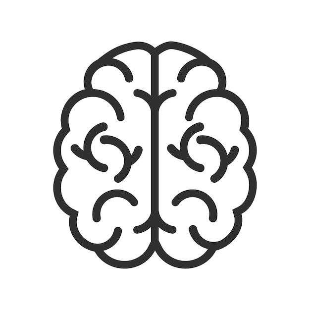 Icono de cerebro aislado sobre fondo blanco.