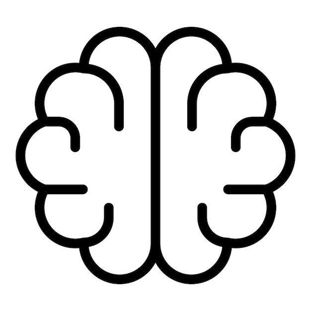 Icono de cerebro científico Contorno Icono de vector de cerebro científico para diseño web aislado sobre fondo blanco