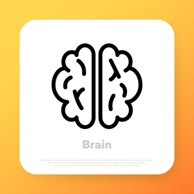 Icono de cerebro. concepto de conocimiento. idea genial. icono de línea vectorial para negocios y publicidad