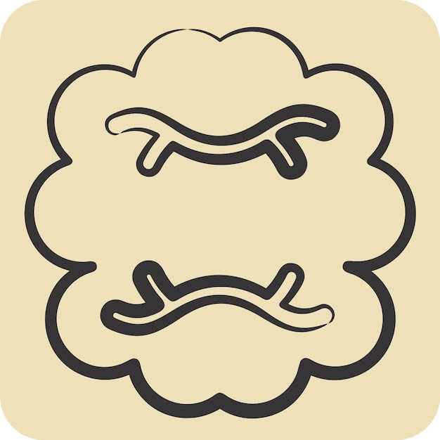 Icono Cerebro humano relacionado con Especialidades Médicas símbolo estilo dibujado a mano ilustración de diseño simple