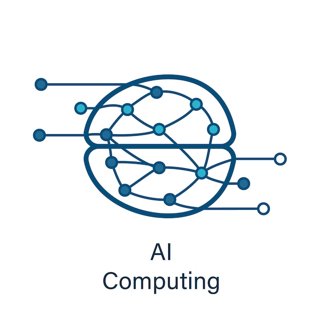 Icono de cerebro con red neuronal ai dentro