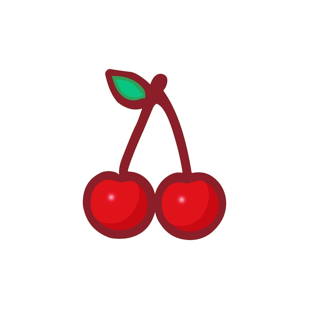 Icono de cereza en estilo plano de moda símbolo de fruta