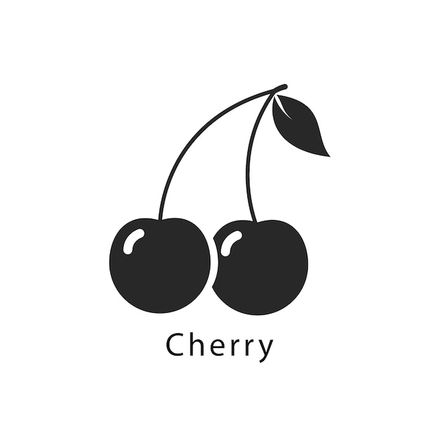 Icono de cereza sobre fondo blanco.