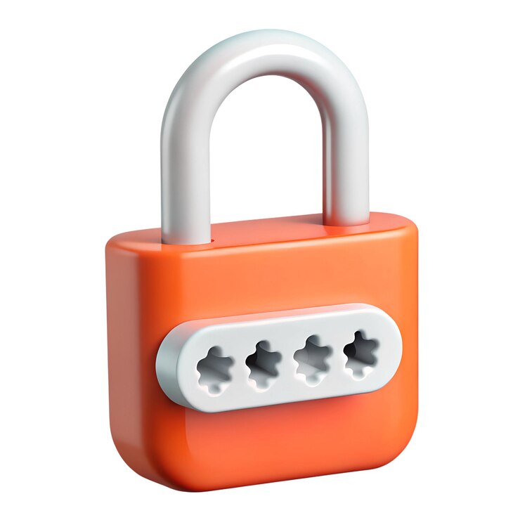Vector icono de cerrojo de combinación naranja 3d