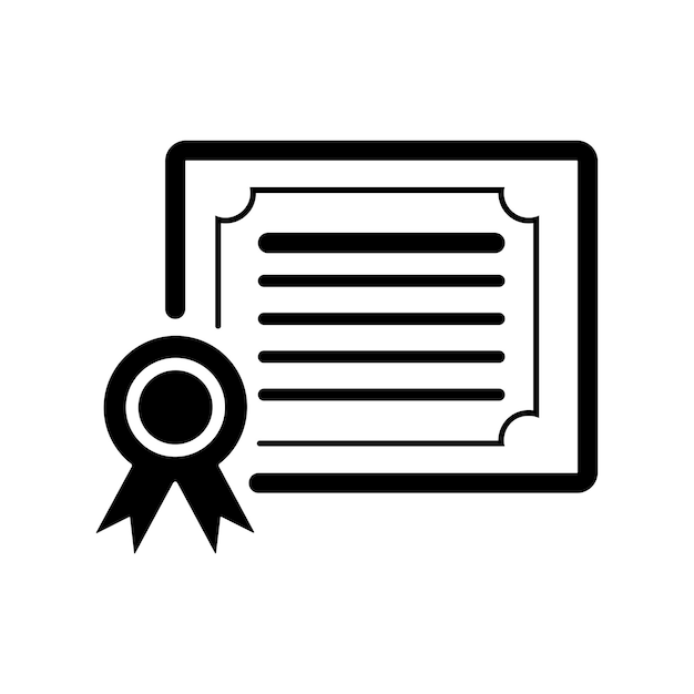 Icono de certificado de acuerdo Diseño vectorial negro