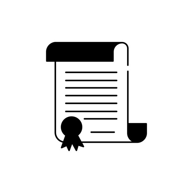 El icono del certificado de graduación