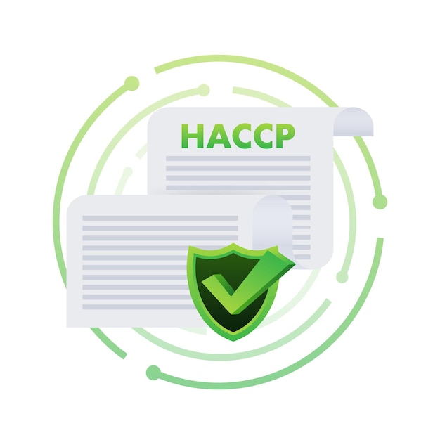 Icono certificado haccp sobre fondo blanco ilustración de stock vectorial