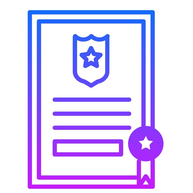 Icono del certificado de la policía
