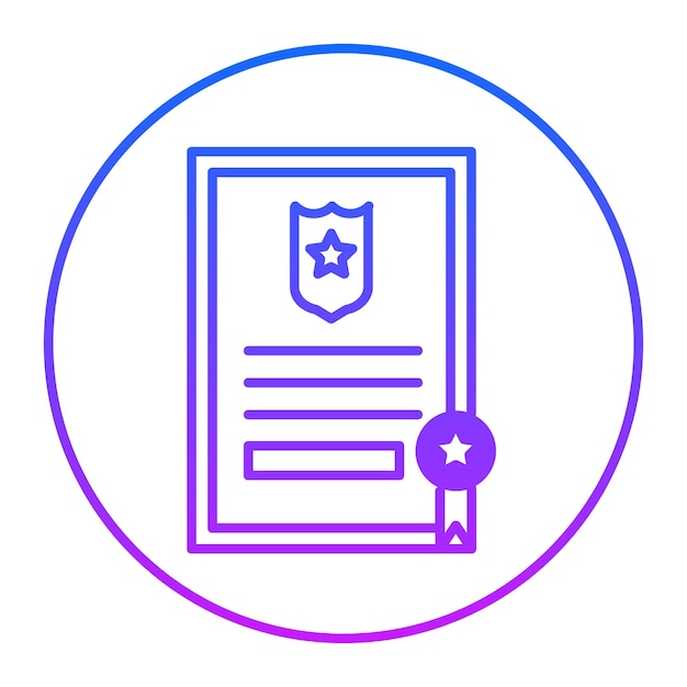 Icono del certificado de la policía