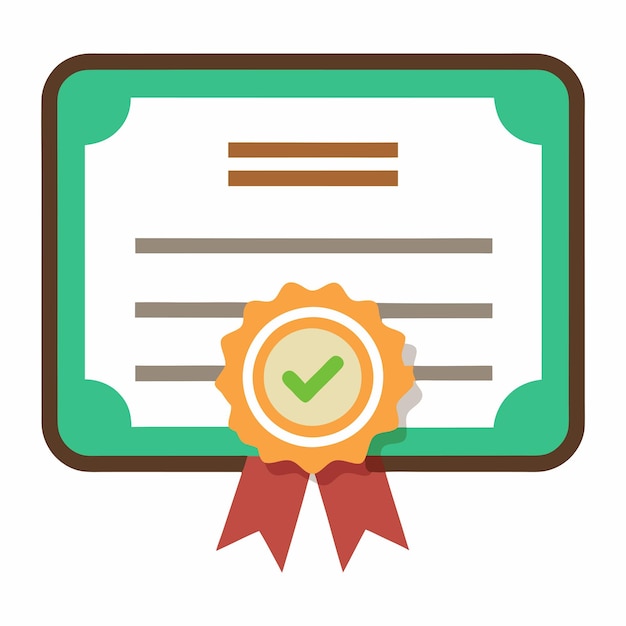 Ícono de certificado sobre fondo blanco