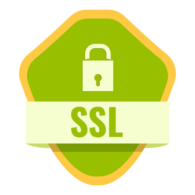 Vector icono del certificado ssl icono del vector del certificado ssl para el diseño web aislado en fondo blanco