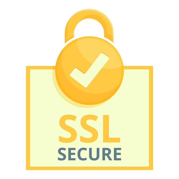 Vector icono de certificado ssl seguro de cerradura icono vectorial de certificado sss seguro de cerrado cerrado para el diseño web aislado en fondo blanco