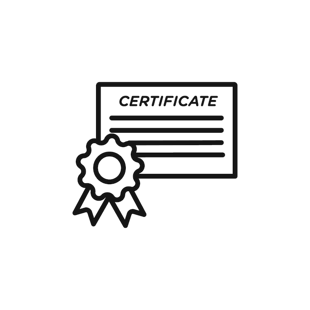 Icono de certificado Vector plano aislado en el contorno