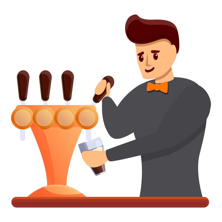 Vector icono de cerveza de camarero icono vectorial de cerveza del camarero para el diseño web aislado en fondo blanco