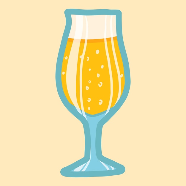 Icono de cerveza de cristal de pub Ilustración dibujada a mano de icono de vector de cerveza de cristal de pub para diseño web