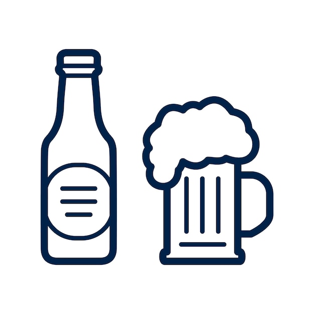 Vector icono de cerveza diseño de símbolo vectorial de bebidas de moda