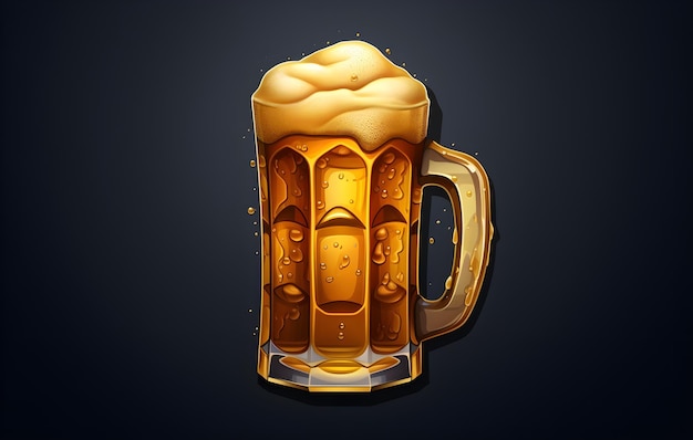 Vector un icono de cerveza en un fondo negro