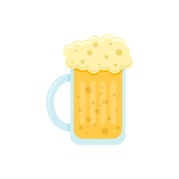 Icono de cerveza fría en estilo plano Ilustración vectorial de bebidas alcohólicas en un fondo aislado Concepto de negocio de letrero de vidrio de alcohol