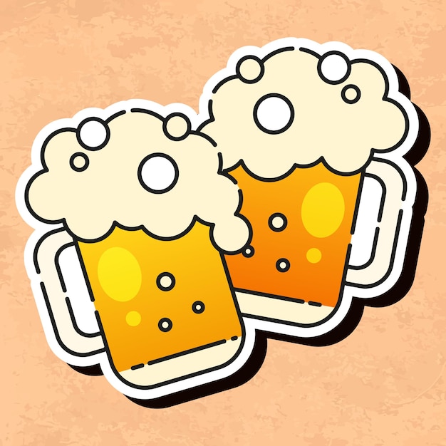 Icono de cerveza fría listo para su diseño, tarjeta de felicitación, banner. ilustración de vector.