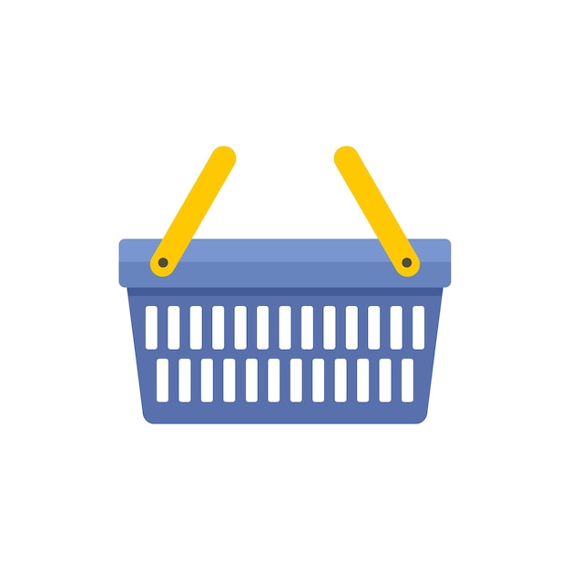 Icono de cesta de comida Ilustración plana del icono de vector de cesta de comida para diseño web