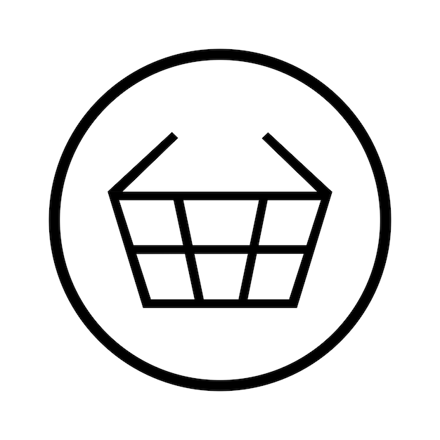 icono de la cesta de la compra en un círculo