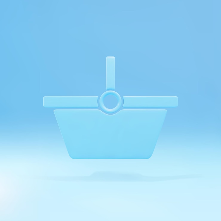 Vector icono de cesta de compras azul aislado sobre fondo azul concepto de compra en línea signo de servicio de entrega